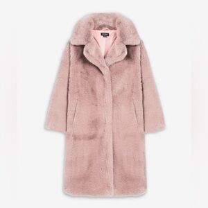 Noize Savannah Soft Pink Faux Fur Coat